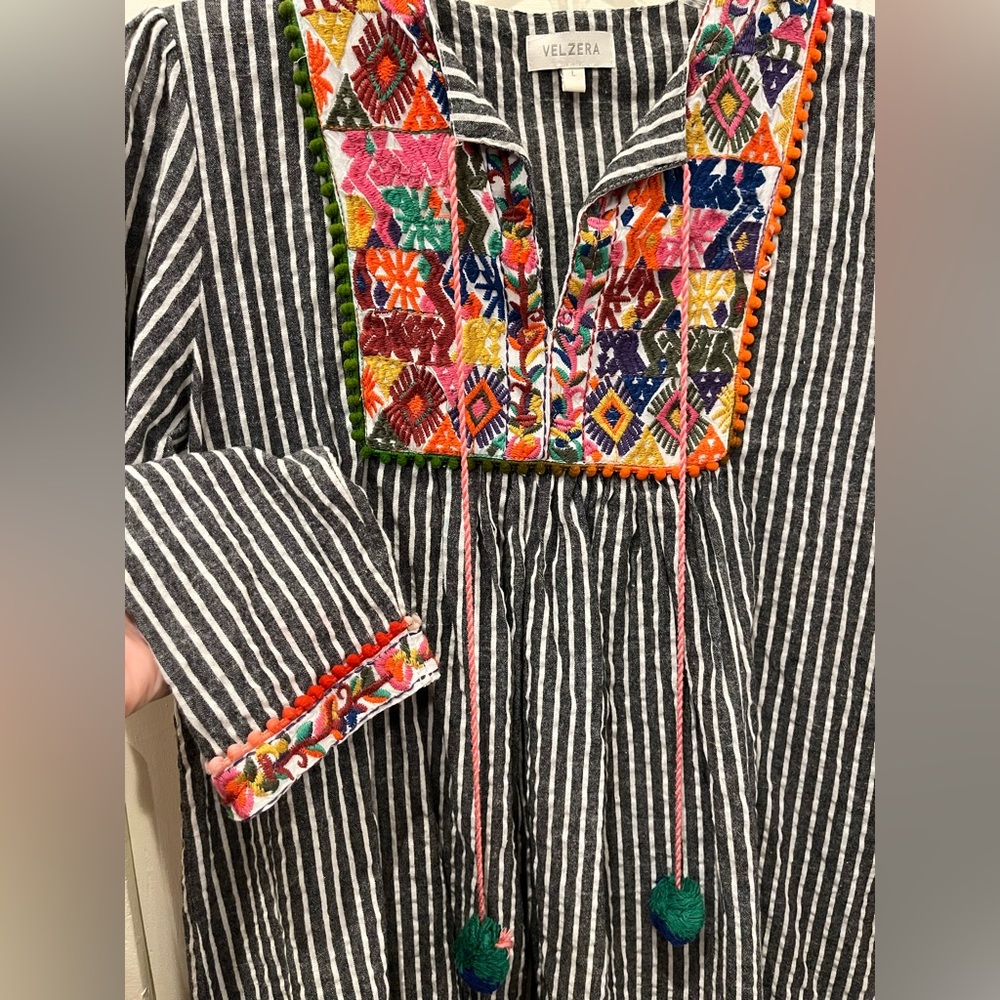 Velzera Embroidered Stripe Top /Dress - Picture 14 of 14
